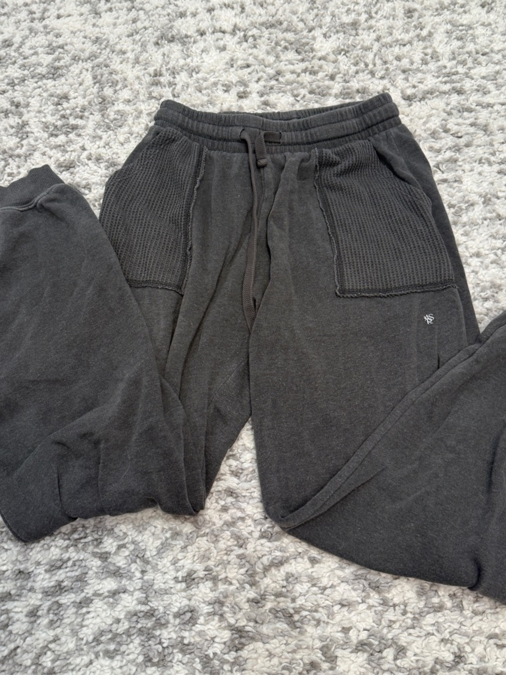 as revival womens Black Knit Pocket Jogger Pants